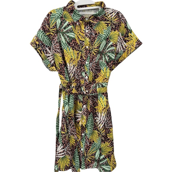 NWT Belted Tropical Leaf Leopard Print Dress M Cupshe - Picture 5 of 11